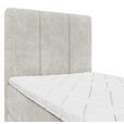 BOXBETT 90/200 cm,  in Beige, Matratze, gepolstertes Kopfteil, Bettkasten, Topper, H3 = fest  - Beige/Schwarz, Design, Holzwerkstoff/Kunststoff (90/200cm) - Esposa