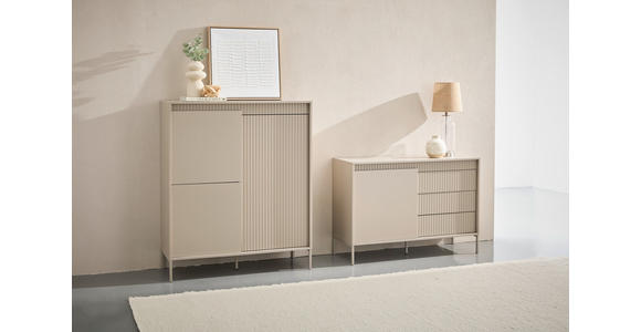 KOMMODE  in 110,8/77,8/40 cm  - Kaschmir, Trend, Holzwerkstoff/Metall (110,8/77,8/40cm) - Xora