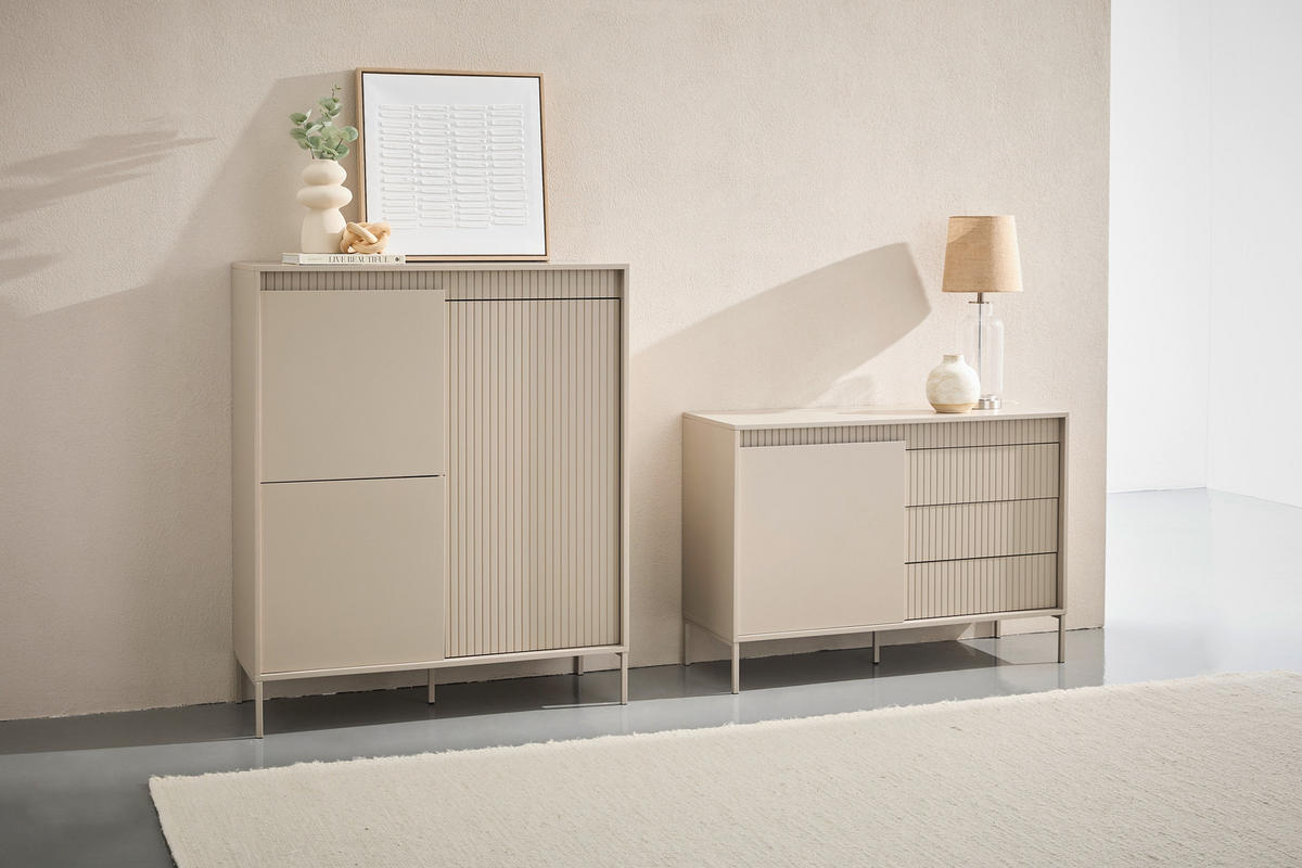 KOMODA, kašmírová, 110,8/77,8/40 cm - kašmírová, Trend, kov/kompozitní dřevo (110,8/77,8/40cm) - Xora