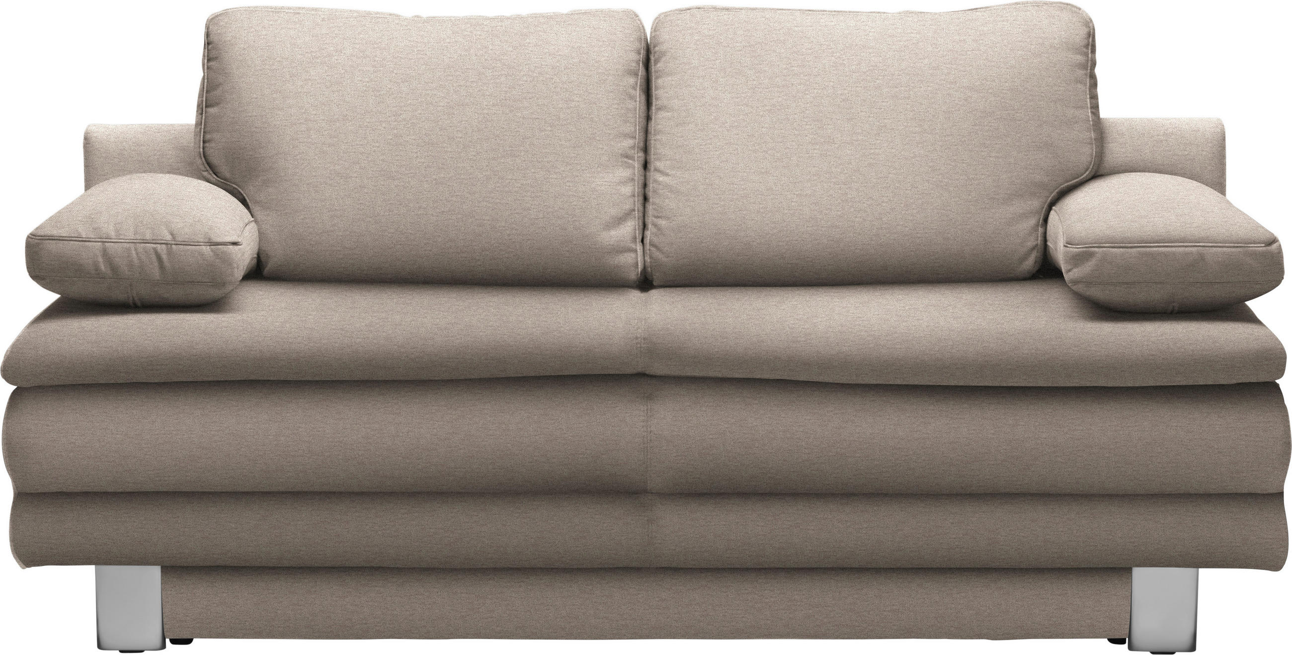 KANAPÉÁGY bézs  - bézs/króm, Design, textil/fém (194/96/86cm) - Novel