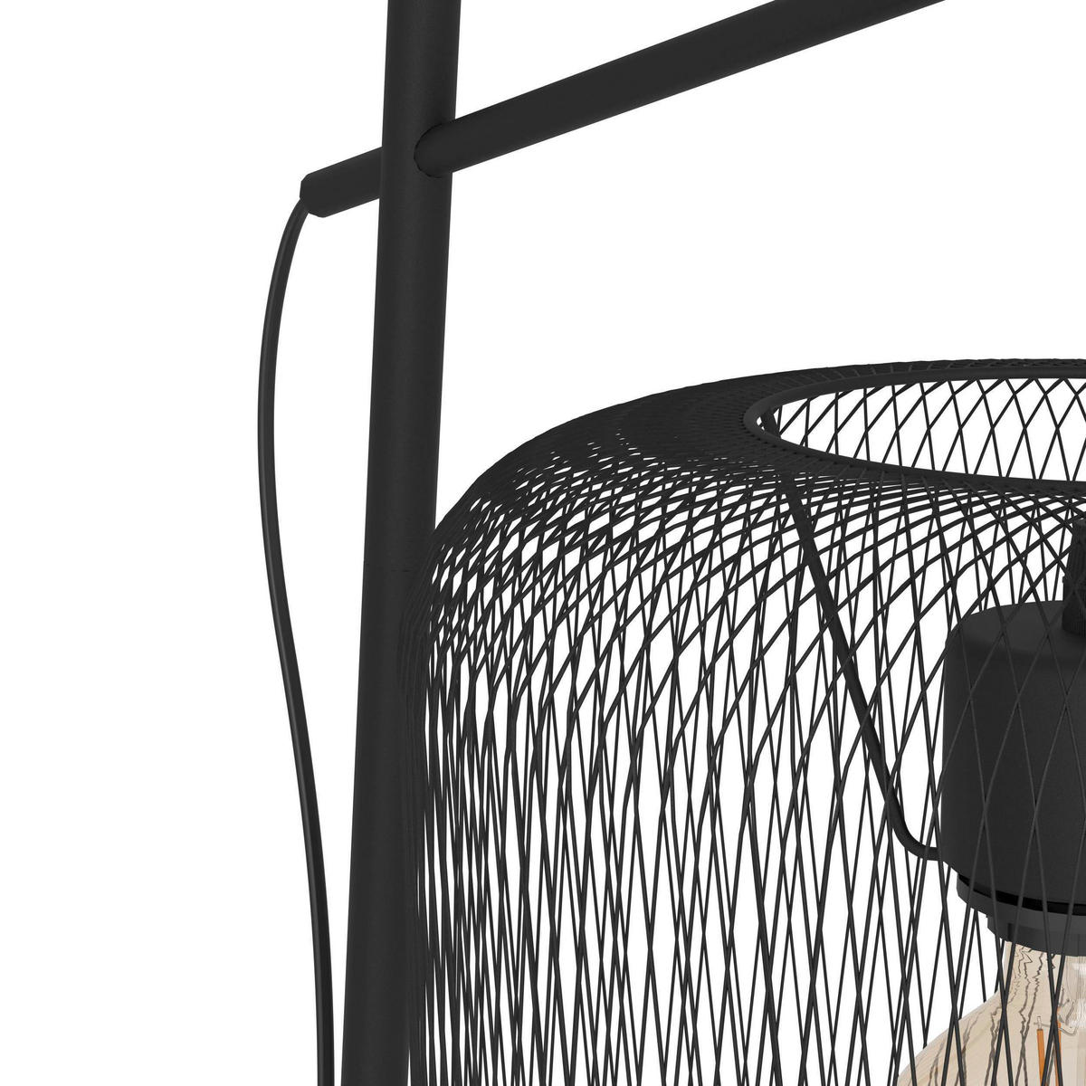 STEHLEUCHTE 63,5/30/194 cm    - Schwarz, Design, Metall (63,5/30/194cm) - Eglo