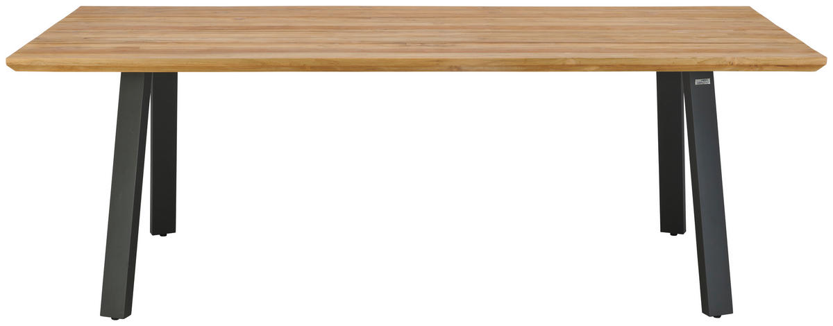 GARTENTISCH Holz, Metall Naturfarben rechteckig  - Dunkelgrau/Naturfarben, Natur, Holz/Metall (220/76/100cm) - Amatio