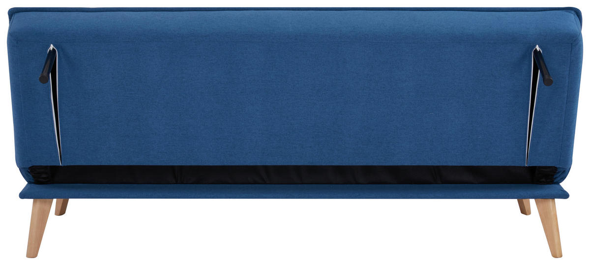 SCHLAFSOFA Webstoff Blau  - Blau/Kieferfarben, Design, Holz/Textil (181/82/85cm) - MID.YOU