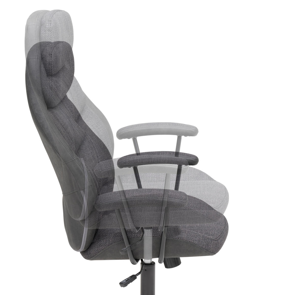 KANCELÁŘSKÉ KŘESLO, tkaná látka, šedá - šedá/černá, Moderní, kov/textil (64/103-113/66cm) - MID.YOU