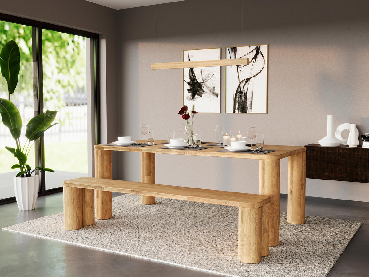 JEDILNA MIZA, masivno hrast  - Design, les (200/100/75cm) - Linea Natura