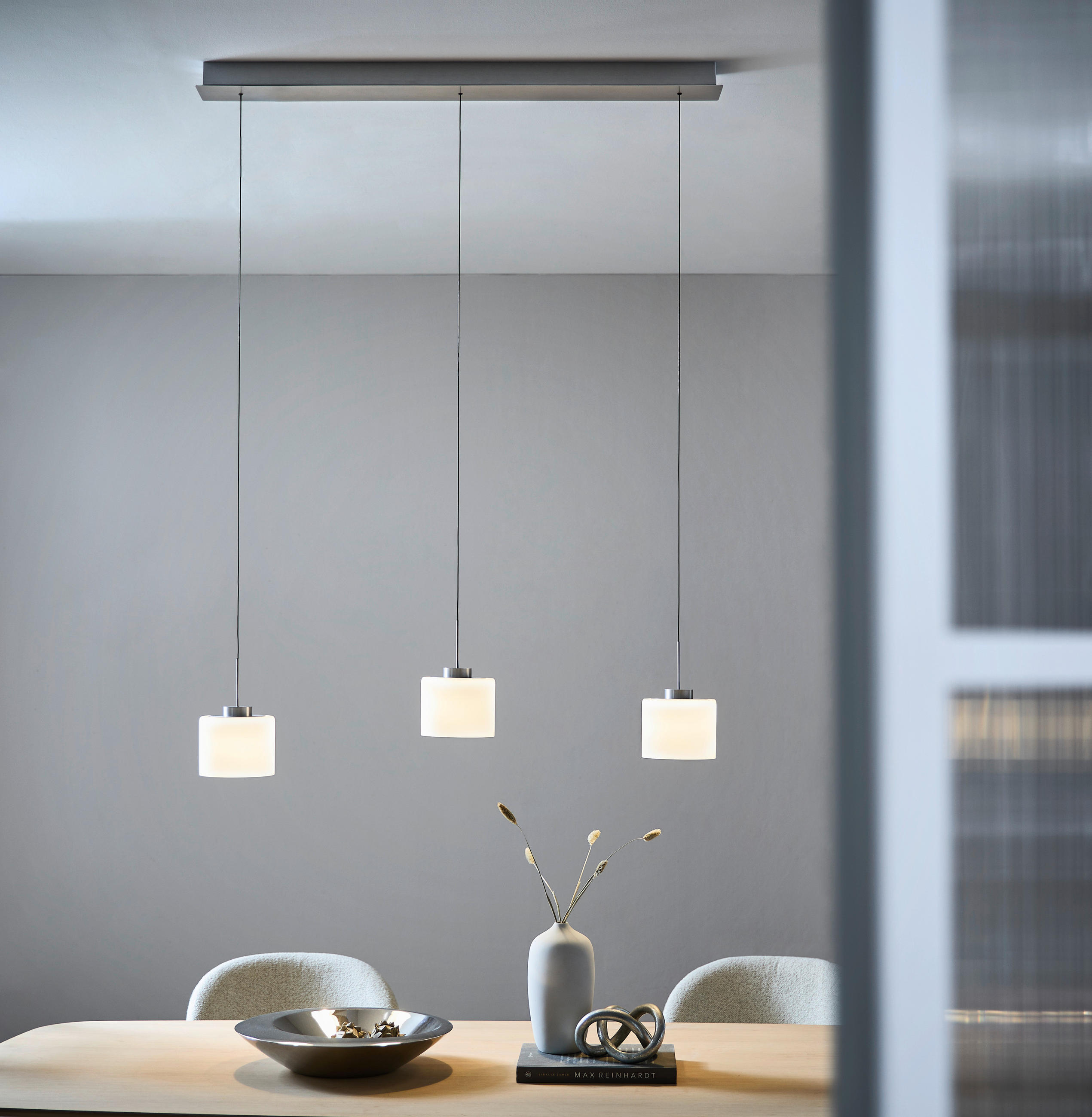 LED-HÄNGELEUCHTE ABBY 110/20/150 cm   - Alufarben, Design, Metall (110/20/150cm) - Hell