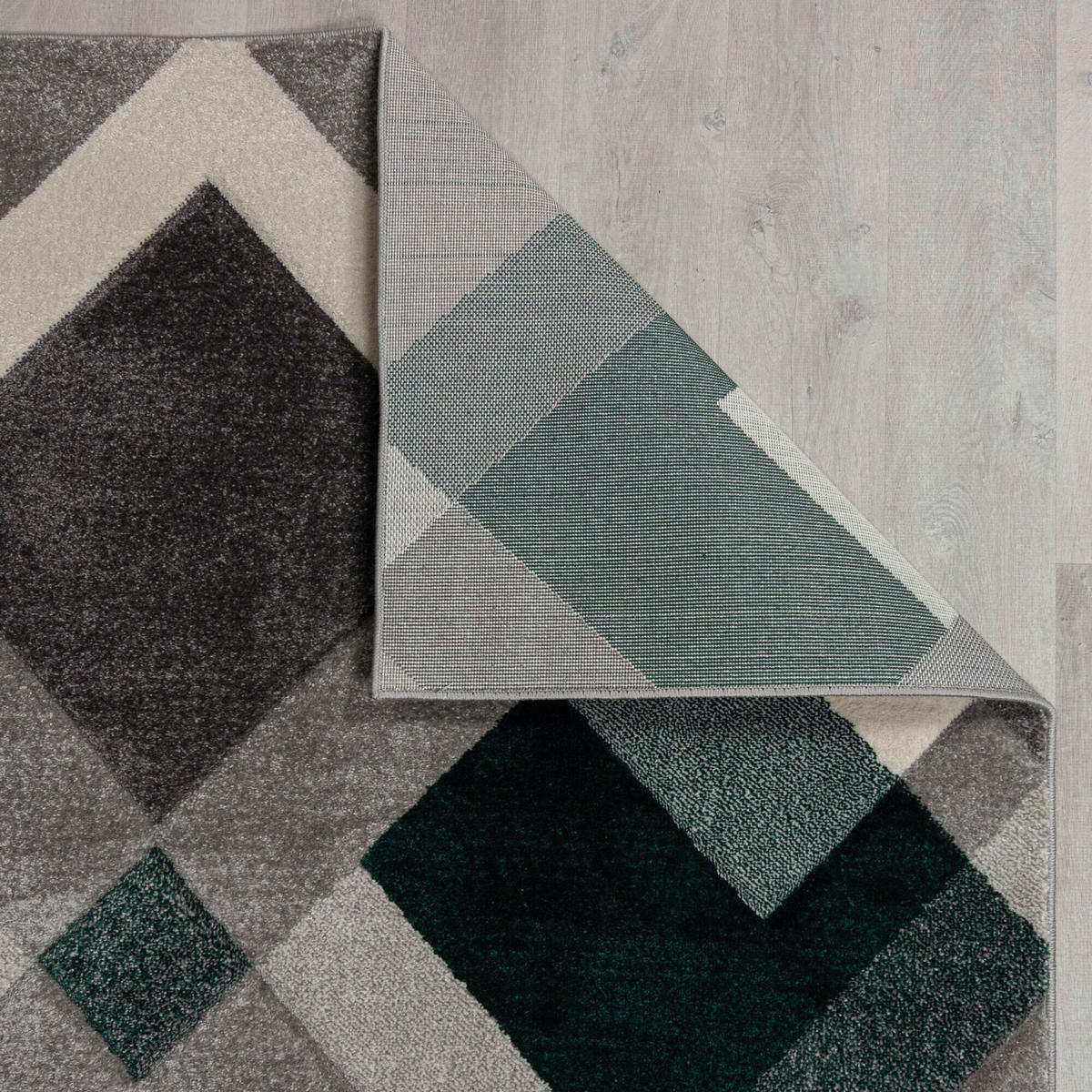 WEBTEPPICH 80/230 cm NIMBUS Grün, Dunkelgrau  - Dunkelgrau/Grün, KONVENTIONELL, Textil (80/230cm)