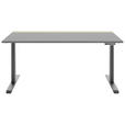 SCHREIBTISCH 160/75/72-122 cm  in Grau, Hickory  - Anthrazit/Grau, MODERN, Holzwerkstoff/Metall (160/75/72-122cm) - Novel