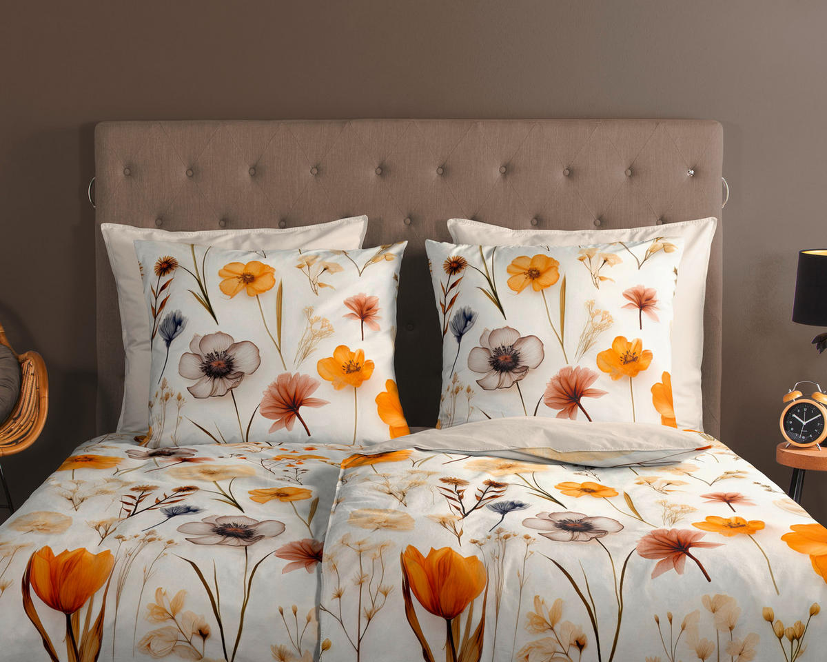 WENDEBETTWÄSCHE Good Morning Renforcé 140/200 cm  - Sandfarben/Ecru, Design, Textil (140/200cm)