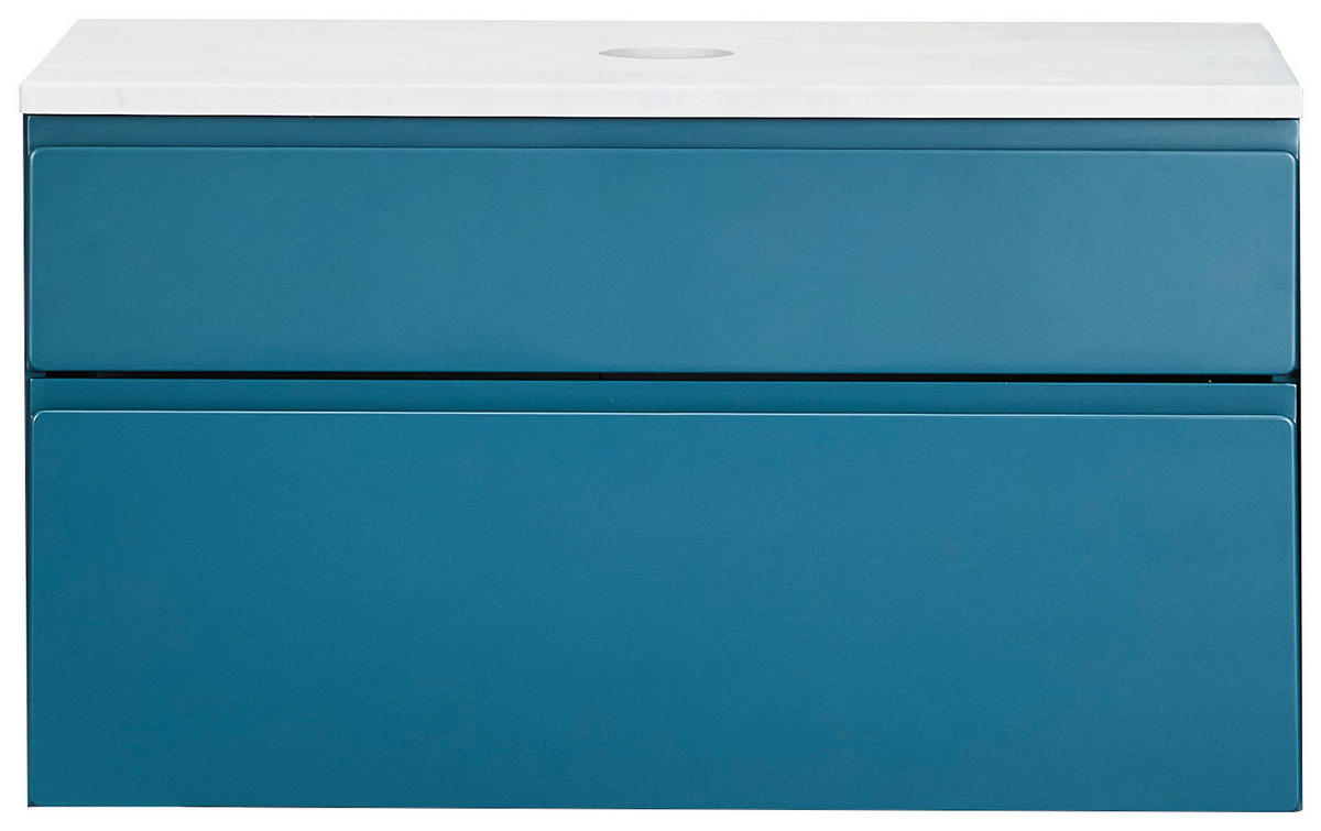 WASCHBECKENUNTERSCHRANK 90/55/47 cm  - Weiss/Dunkelblau, Modern, Holzwerkstoff (90/55/47cm) - Welnova