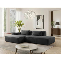 ECKSOFA BILLUND Anthrazit Cord Nierenkissen  - Anthrazit/Schwarz, KONVENTIONELL, Kunststoff/Textil (294/165cm) - Livetastic