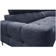 ECKSOFA in Struktur Dunkelblau  - Schwarz/Dunkelblau, MODERN, Textil/Metall (254/212cm) - Carryhome