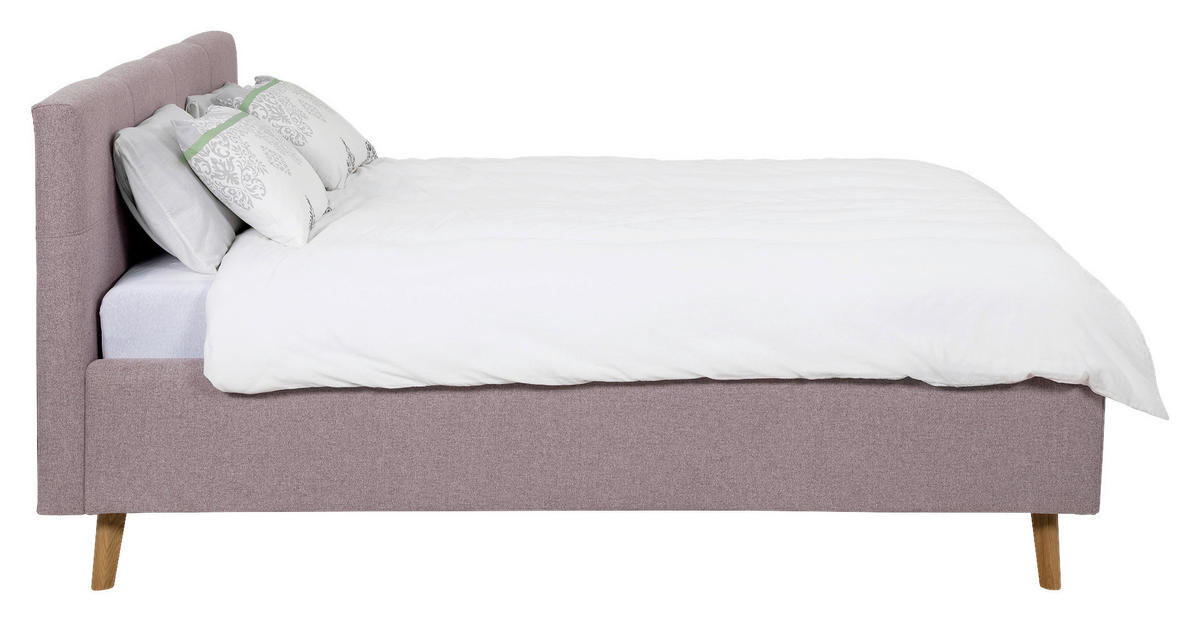 POLSTERBETT 180/200 cm,  in Pink, Lattenrost, Bettkasten,  - Pink/Eichefarben, MODERN, Holz/Textil (180/200cm) - MID.YOU