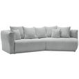 ECKSOFA in Chenille Hellgrau  315/180 cm  - Hellgrau/Schwarz, MODERN, Kunststoff/Textil (315/180cm) - Hom`in