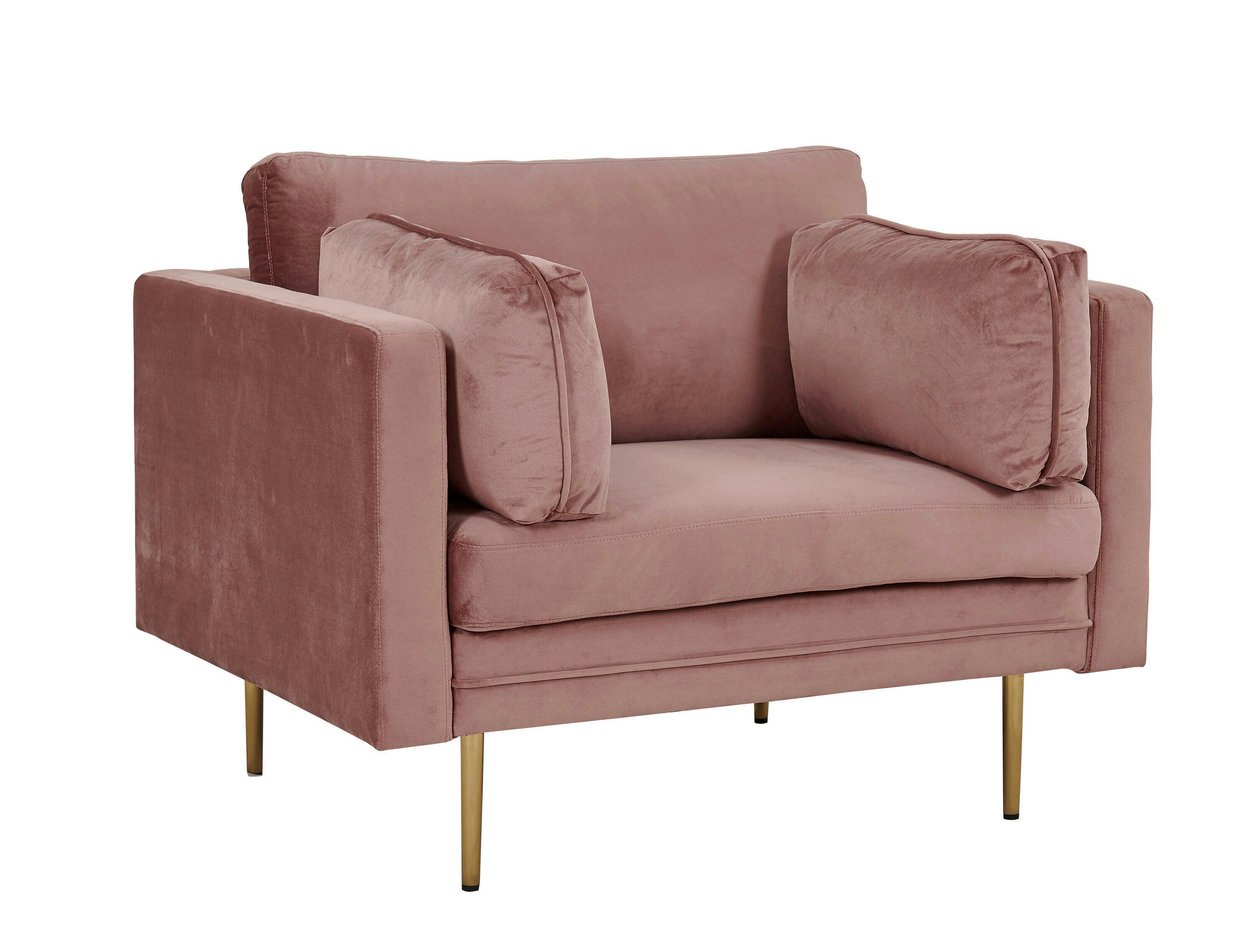 STOL MED ARMSTÖD stål  - pink/kromfärg, Modern, metall/textil (110/88/90cm) - Livetastic