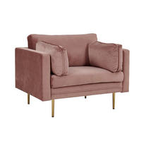 SESSEL in Samt Pink  - Pink, MODERN, Textil/Metall (110/88/90cm) - Livetastic