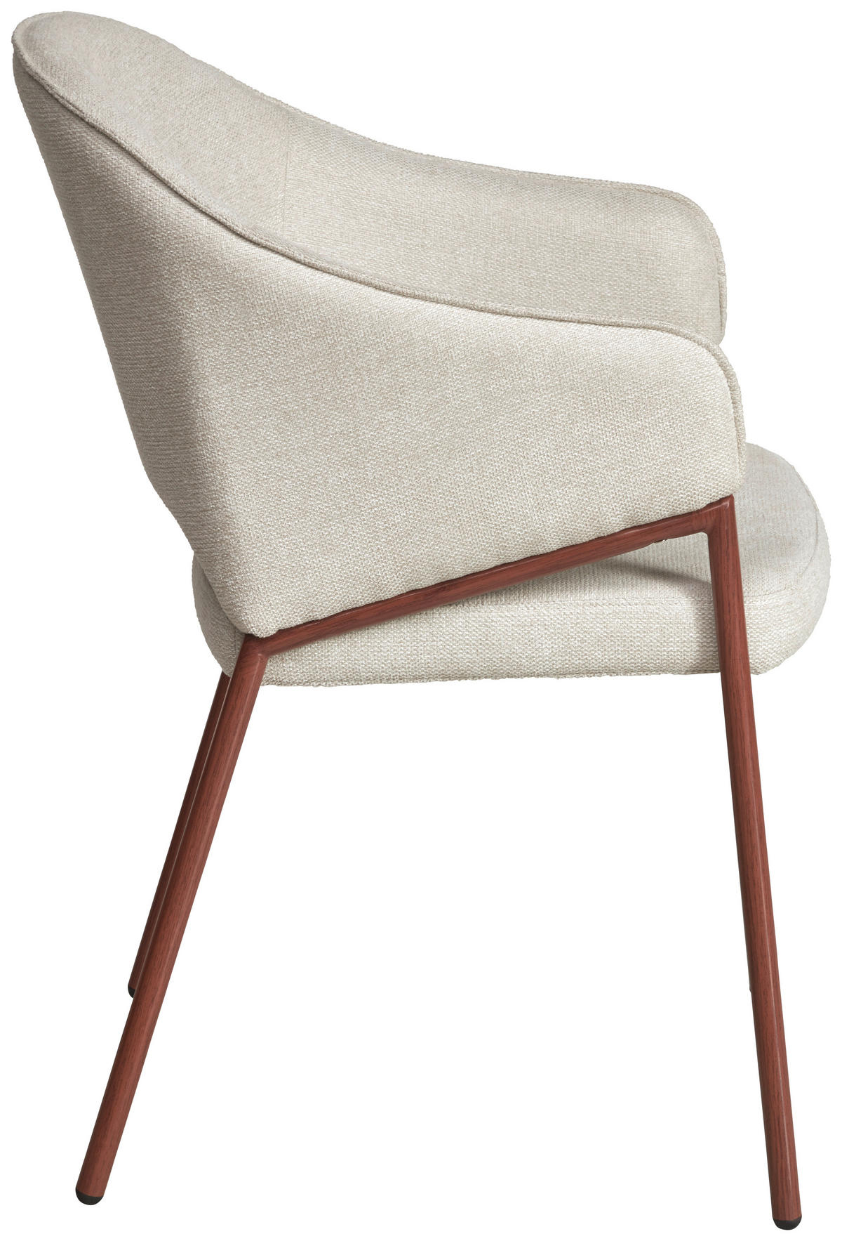 ARMLEHNSTUHL  in Eisen Webstoff  - Beige/Walnussfarben, MODERN, Textil/Metall (64/85/57cm) - MID.YOU