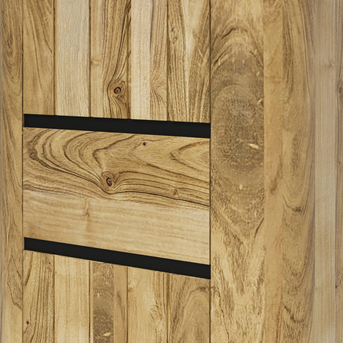 HOCHSCHRANK 51/200/42 cm  - Schwarz/Naturfarben, Natur, Holz/Metall (51/200/42cm) - Livetastic