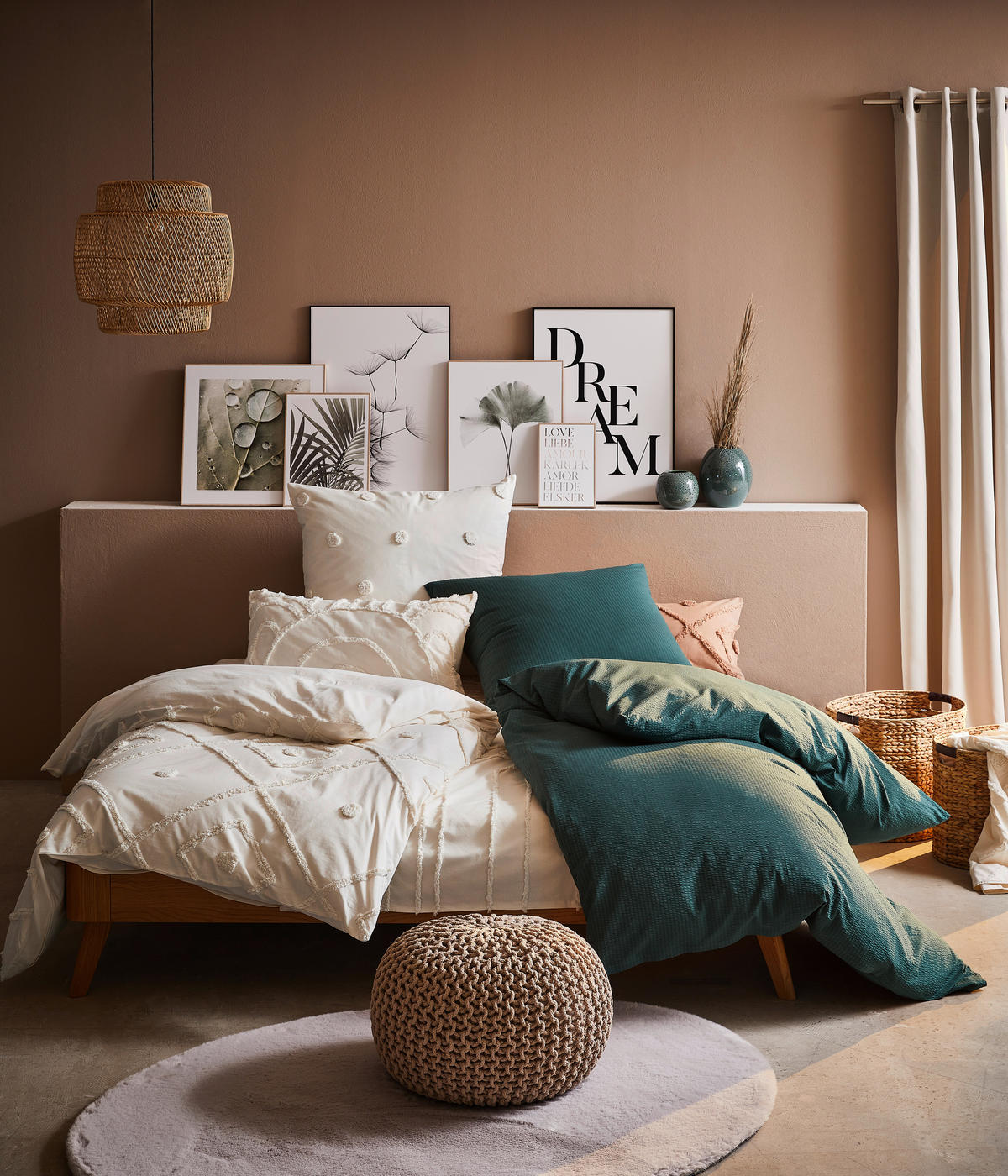 BETTWÄSCHE PIANO Seersucker 135/200 cm  - Waldgrün/Grün, Basics, Textil (135/200cm) - Janine