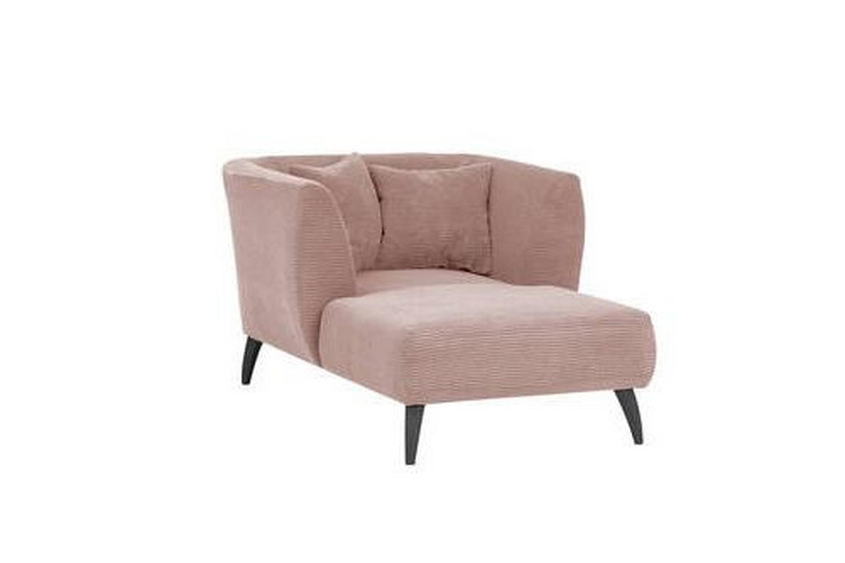 XXL-SESSEL in Cord Rosa  - Schwarz/Rosa, Modern, Holz/Textil (108/84/155cm) - MID.YOU