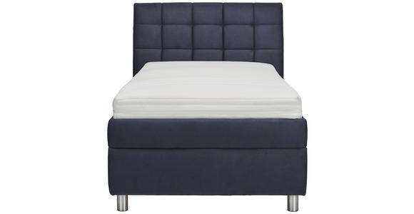 POLSTERBETT Matratze, Lattenrost Dunkelblau 100/200 cm  - Silberfarben/Weiß, KONVENTIONELL, Holz/Textil (100/200cm) - Esposa
