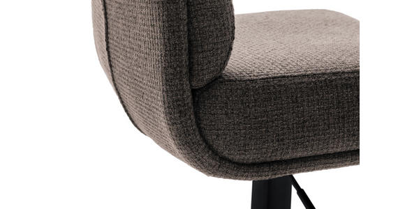 BARHOCKER in Metall, Textil Schwarz, Cappuccino  - Schwarz/Cappuccino, Design, Textil/Metall (43/84/52cm) - Dieter Knoll