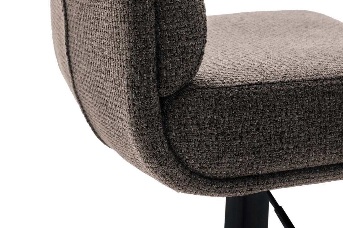 BARHOCKER in Metall, Textil Schwarz, Cappuccino  - Schwarz/Cappuccino, Design, Textil/Metall (43/84/52cm) - Dieter Knoll