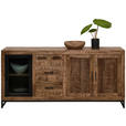 SIDEBOARD 175/80/40 cm  in Naturfarben, Hellbraun  - Hellbraun/Schwarz, Design, Glas/Holz (175/80/40cm) - Carryhome