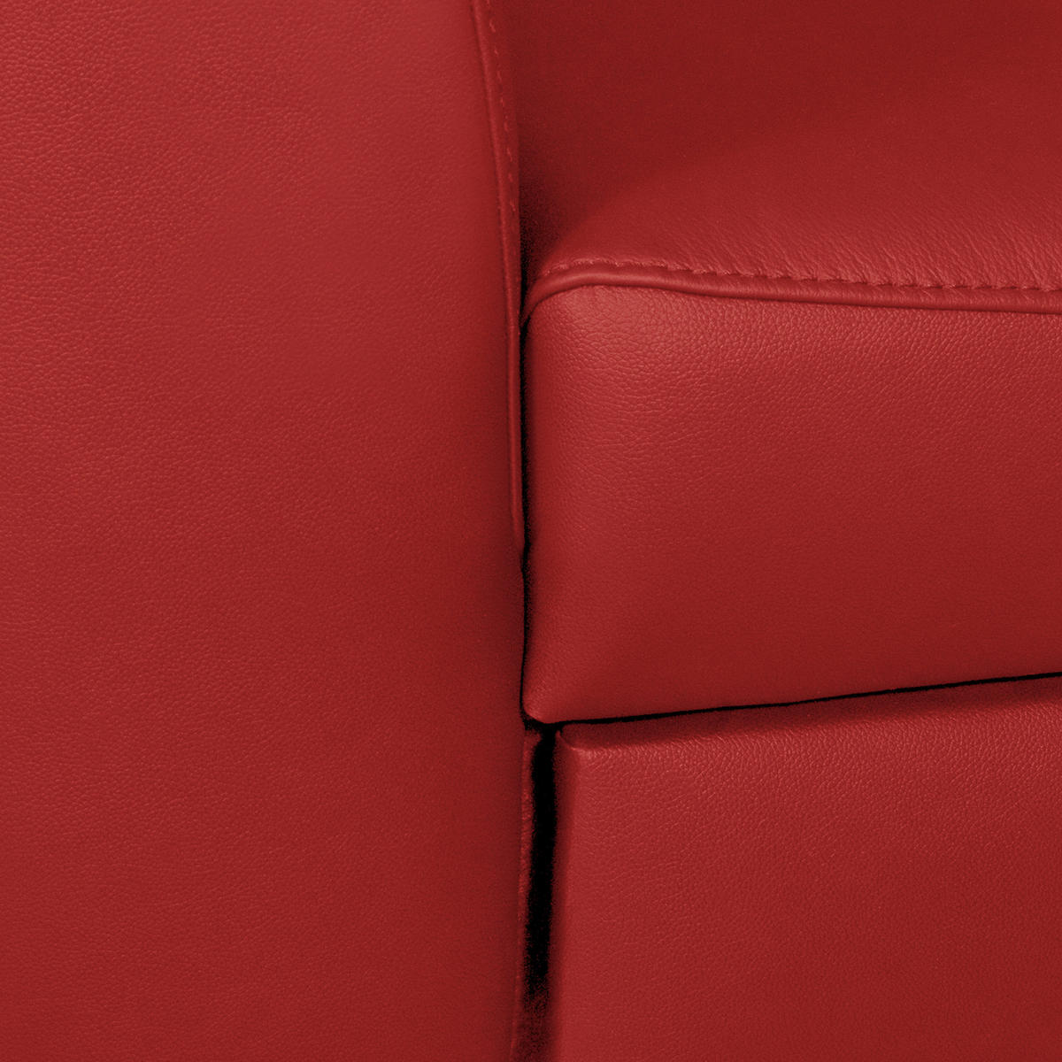 ECKSOFA in Lederlook Echtleder Rot  - Chromfarben/Rot, Design, Leder/Textil (241/168cm) - Livetastic