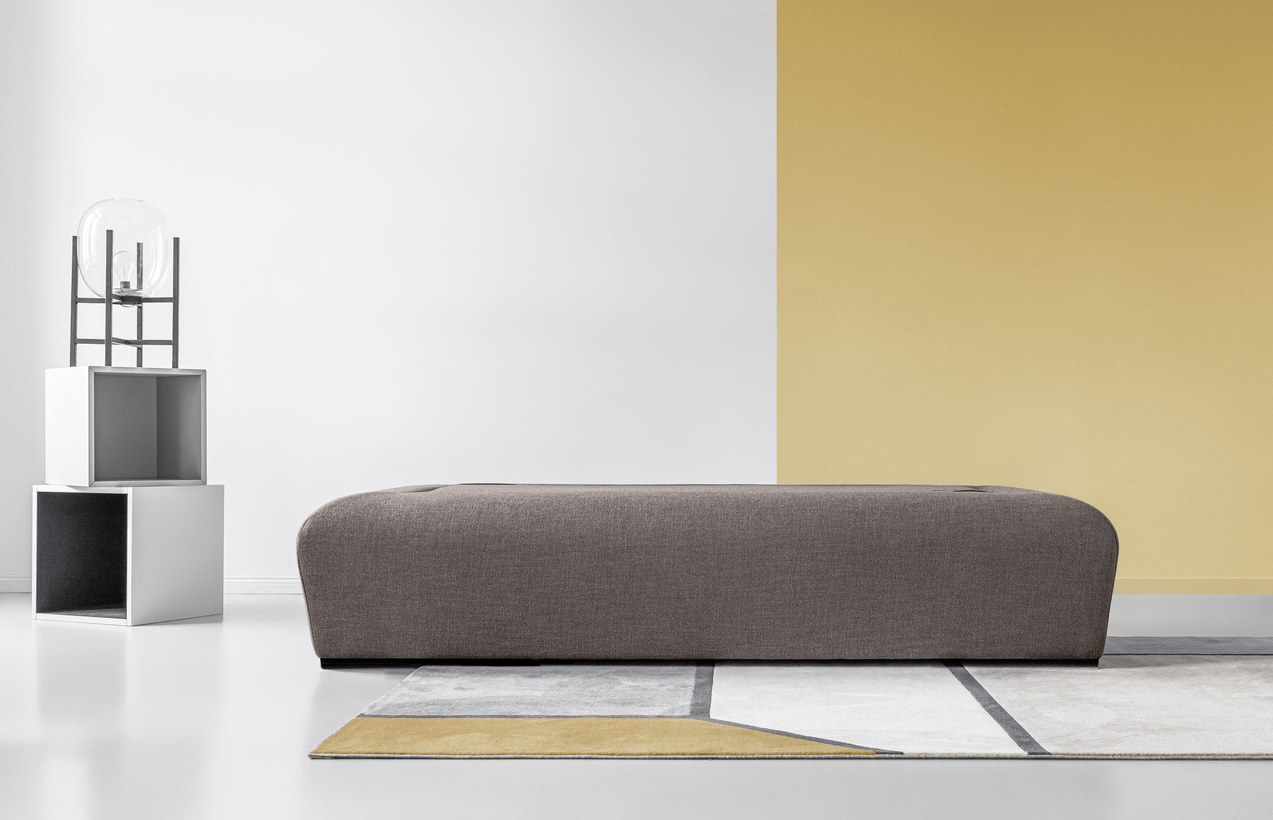 HOCKER Webstoff Birke, Buche, Fichte, Kiefer Braun - Braun, Basics, Holz/Textil (192/44/97cm) - MID.YOU