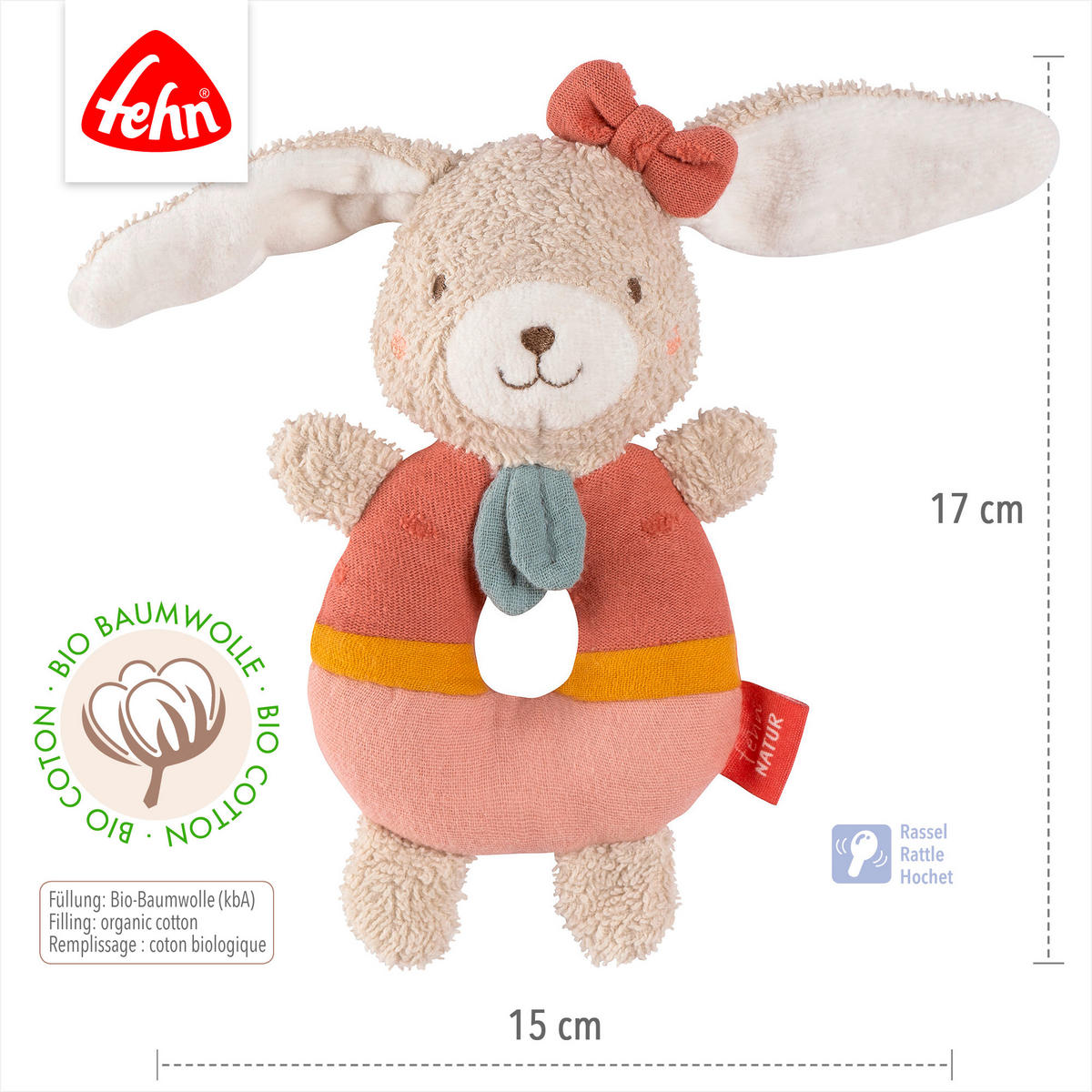 GREIFLING fehnNATUR  - Altrosa, Basics, Textil (22/15/4,8cm) - Fehn