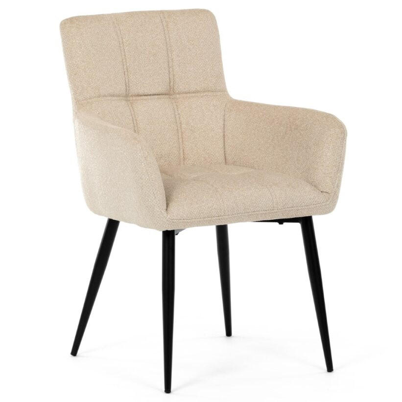 STOLIČKA, 60/86/62 cm - čierna/béžová, Modern, kov/textil (60/86/62cm) - Carryhome