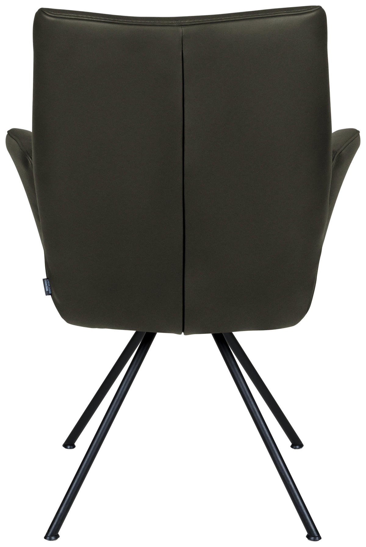 ARMLEHNSTUHL  in Stahl Echtleder pigmentiert  - Dunkelgrün/Schwarz, Design, Leder/Metall (65/91/63cm) - Dieter Knoll