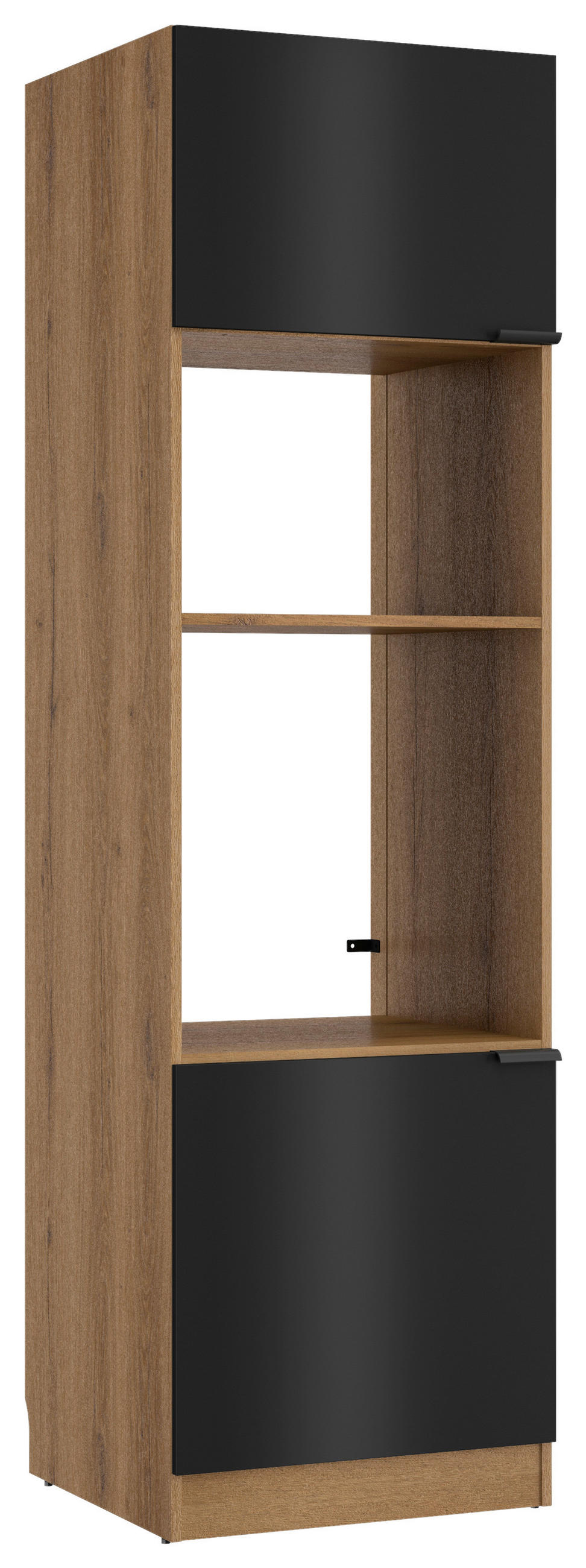 GERÄTEUMBAUSCHRANK 60/211/58 cm  in Schwarz, Eichefarben  - Eichefarben/Schwarz, Basics, Holzwerkstoff/Metall (60/211/58cm) - MID.YOU