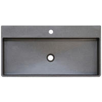 WASCHBECKEN 82/13/42 cm  - Schwarz, Basics, Stein (82/13/42cm) - Linea Natura