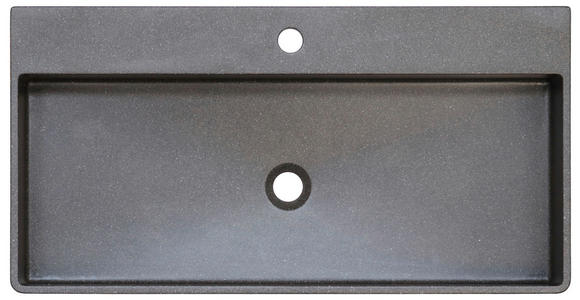 WASCHBECKEN 82/13/42 cm  - Schwarz, Basics, Stein (82/13/42cm) - Linea Natura