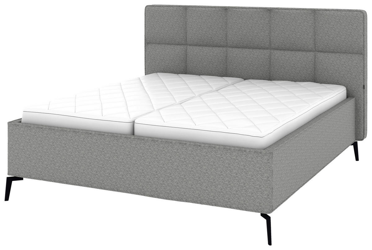 POLSTERBETT Bettkasten, motorische Verstellbarkeit, Fernbedienung, Lattenroste, Matratzen 180/200 cm  in Grau  - Schwarz/Weiß, KONVENTIONELL, Holz/Textil (180/200cm) - Musterring