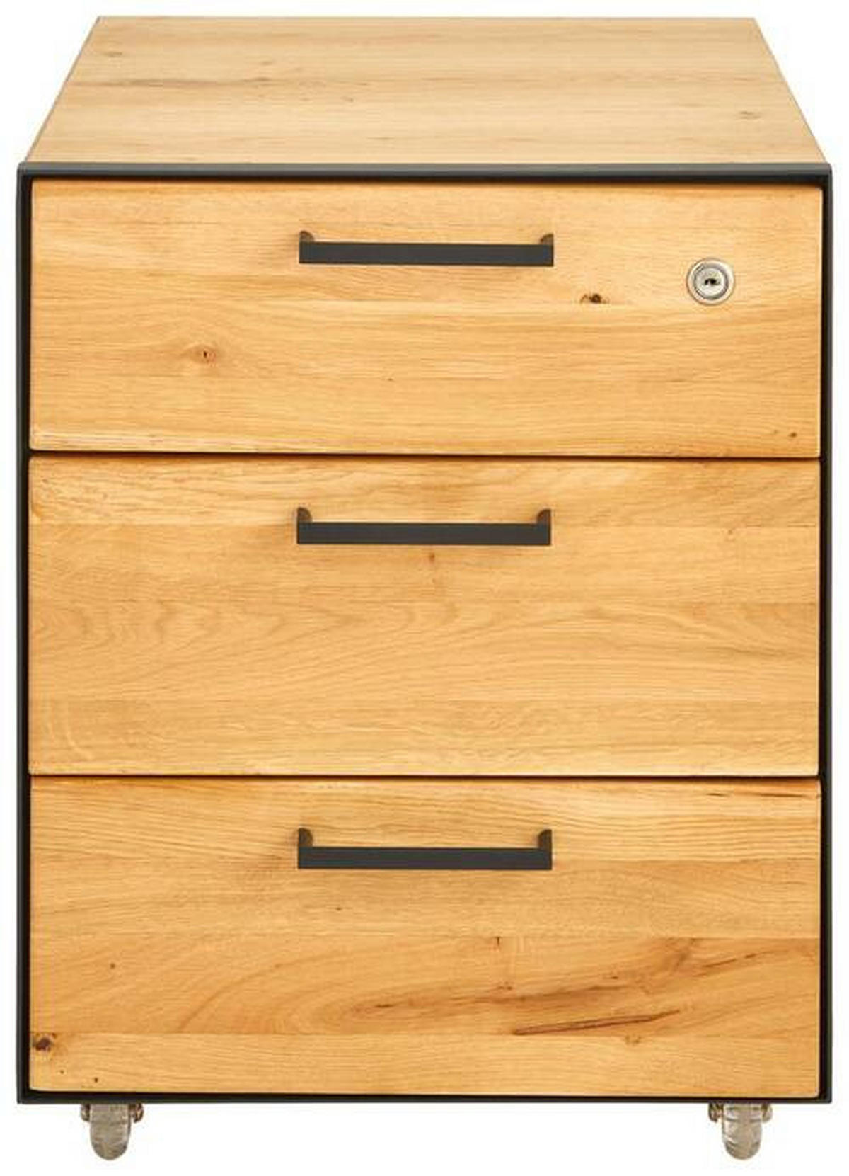 ROLLCONTAINER 43/57/50 cm  - Eichefarben/Anthrazit, Natur, Holz/Kunststoff (43/57/50cm) - Linea Natura