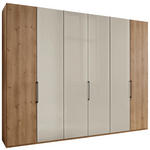 DREHTÜRENSCHRANK  in Champagner, Eiche Bianco  - Schieferfarben/Eiche Bianco, KONVENTIONELL, Glas/Holzwerkstoff (300/216/58cm) - Dieter Knoll