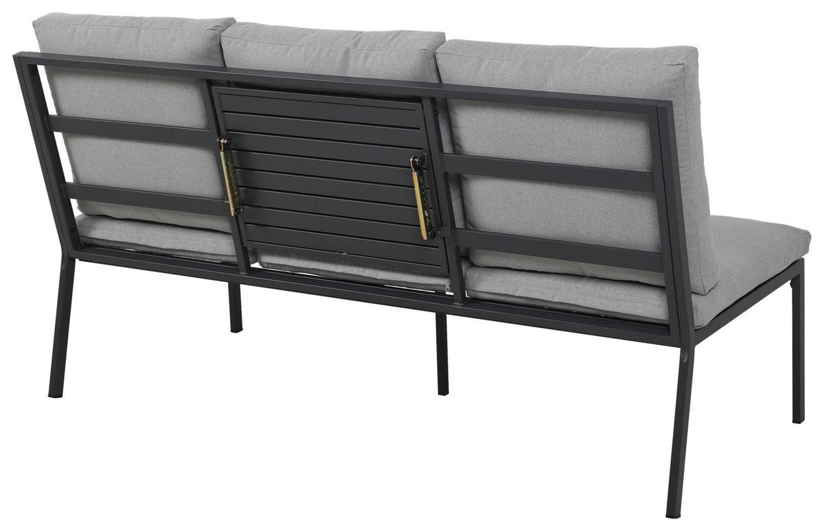 GARTENSET Webstoff Eisen  - Grau, Design, Textil/Metall (165/77/84cm) - Ambia Garden