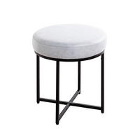HOCKER in Metall, Textil, Holzwerkstoff Schwarz, Hellgrau  - Hellgrau/Schwarz, MODERN, Holzwerkstoff/Textil (42/45/42cm)