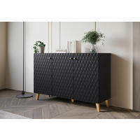 SIDEBOARD Phuket  in 120/76/39 cm  - Goldfarben/Schwarz, Trend, Holzwerkstoff/Kunststoff (120/76/39cm) - Livetastic