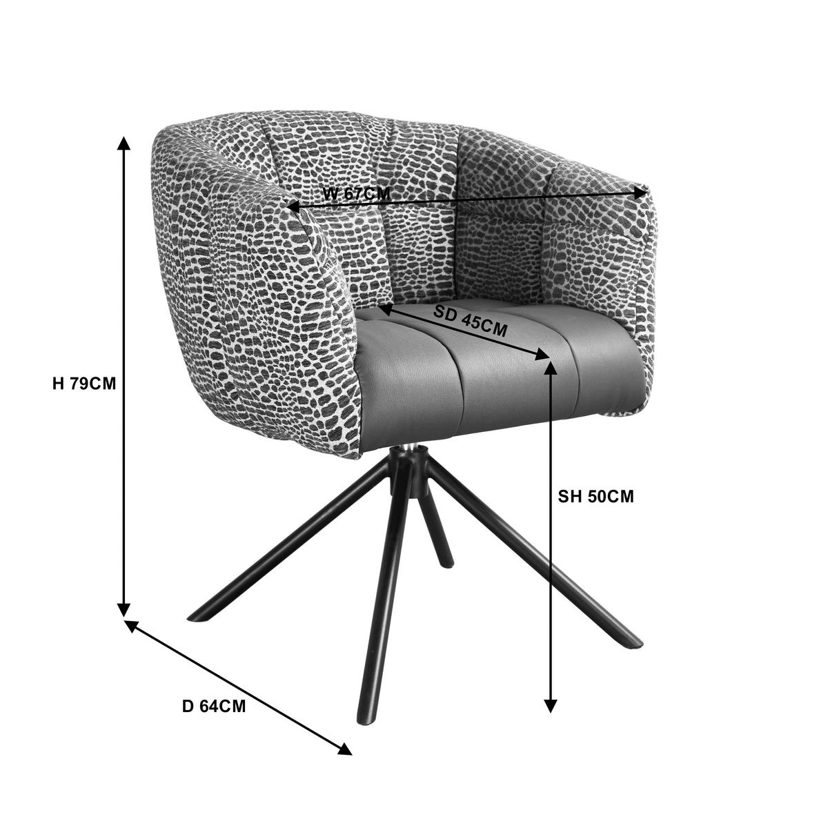 ARMLEHNSTUHL  Sitzfläche 360° drehbar Webstoff, Mikrofaser  - Schwarz/Grün, Design, Textil/Metall (67/80/65cm) - Novel