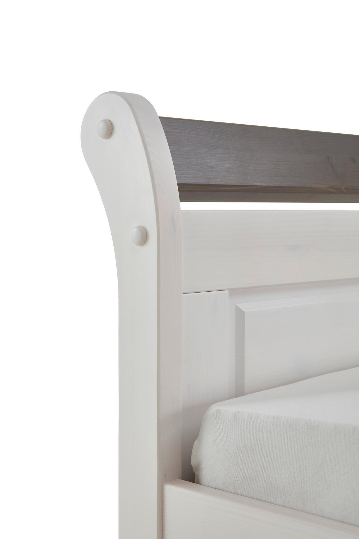 BETT 140/200 cm  in Grau, Weiß  - Weiß/Grau, ROMANTIK / LANDHAUS, Holz (140/200cm) - Boxxx