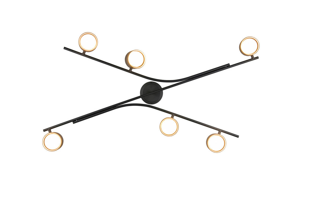 DECKENLEUCHTE Coda 113,5/75,5/11 cm   - Messingfarben/Goldfarben, Design, Metall (113,5/75,5/11cm) - Trio Leuchten