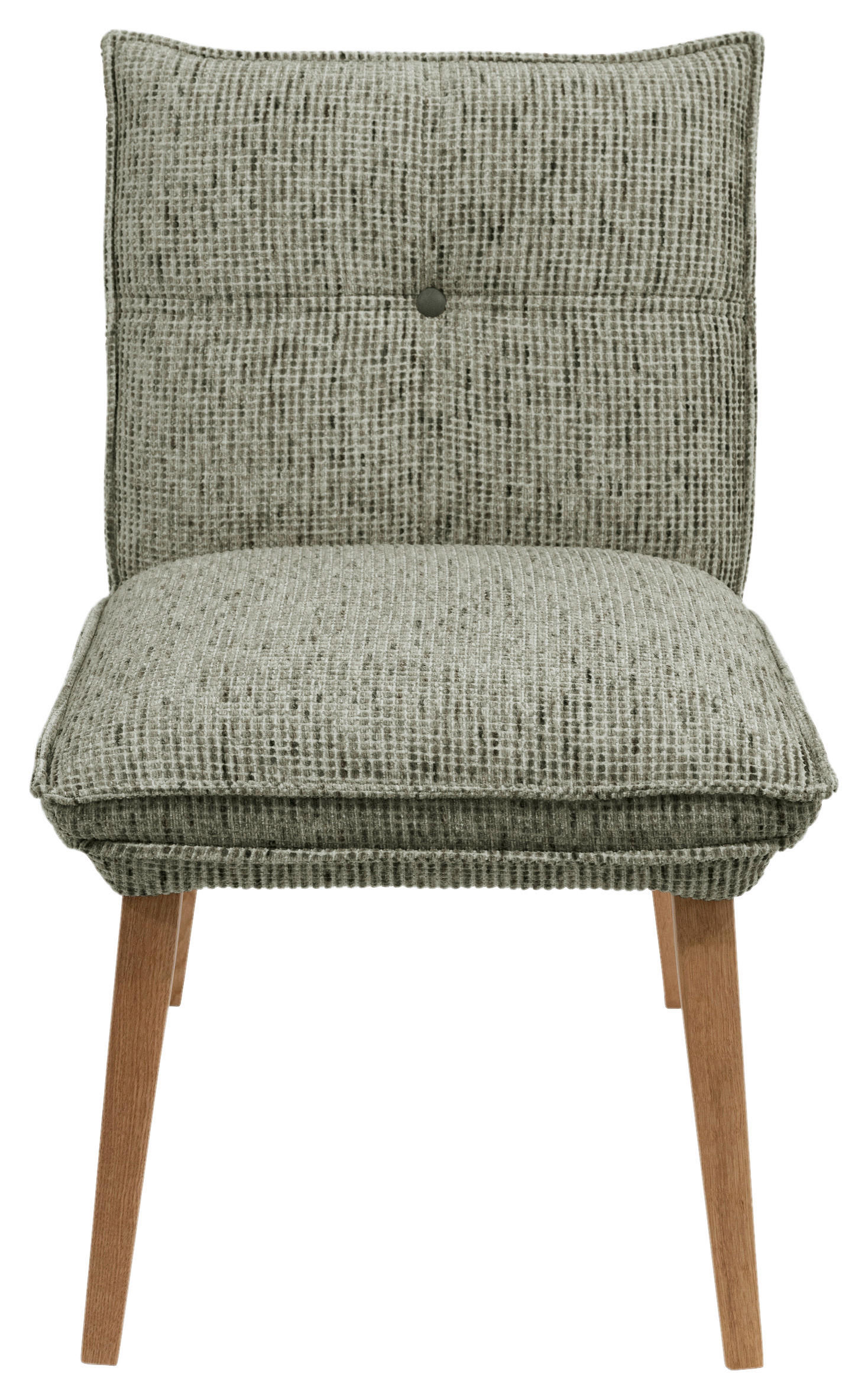 STUHL Chenille Grün, Eichefarben Eiche massiv  - Eichefarben/Grün, KONVENTIONELL, Holz/Textil (52/86/65cm) - Valdera