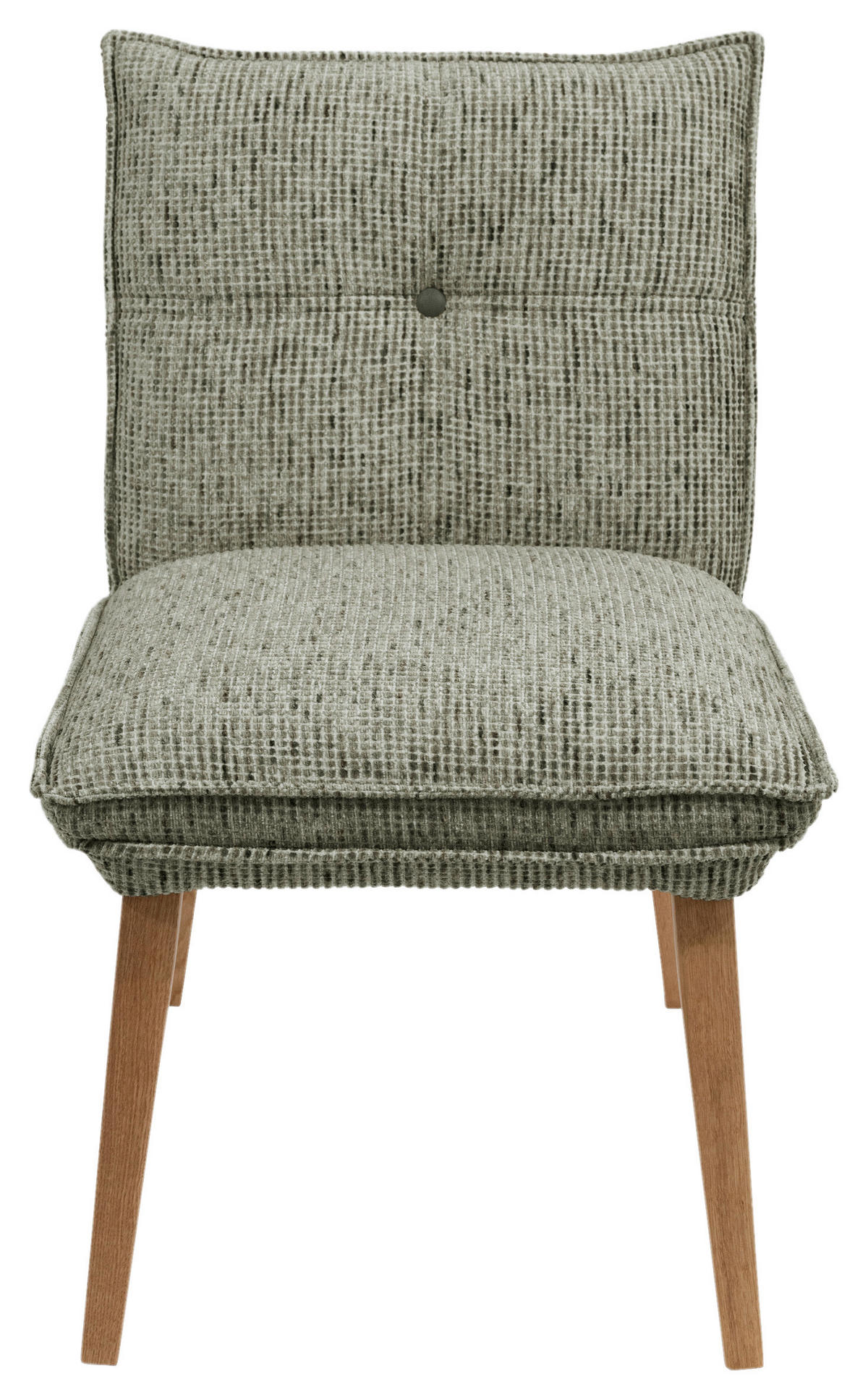 STUHL Chenille Grün, Eichefarben Eiche massiv  - Eichefarben/Grün, KONVENTIONELL, Holz/Textil (52/86/65cm) - Valdera