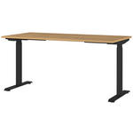 SCHREIBTISCH 160/80/72-118 cm  in Braun, Schwarz, Eichefarben  - Eichefarben/Schwarz, MODERN, Holzwerkstoff/Metall (160/80/72-118cm) - Novel