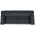 BIGSOFA  in Flachgewebe, Leinenoptik Dunkelblau  - Schwarz/Dunkelblau, Design, Textil/Metall (262/66/113cm) - Belluti