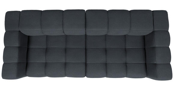 BIGSOFA  in Flachgewebe, Leinenoptik Dunkelblau  - Schwarz/Dunkelblau, Design, Textil/Metall (262/66/113cm) - Belluti